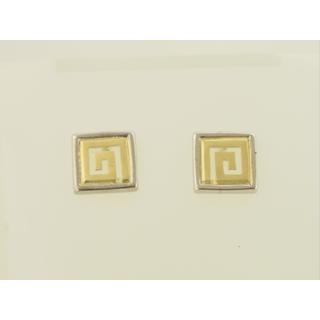 Gold 14k earrings Greek key ΣΚ 000365  Weight:2.8gr