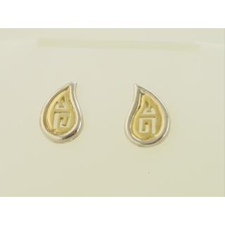 Gold 14k earrings Greek key ΣΚ 000371  Weight:3.4gr