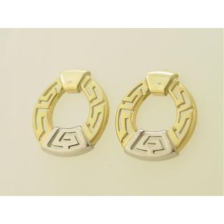Gold 14k earrings Greek key ΣΚ 000372  Weight:4.3gr