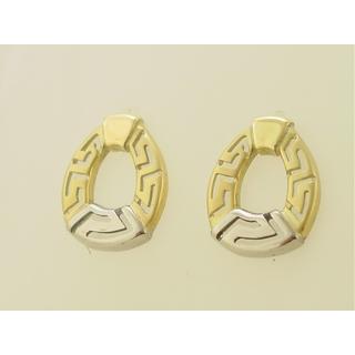 Gold 14k earrings Greek key ΣΚ 000373  Weight:3.4gr