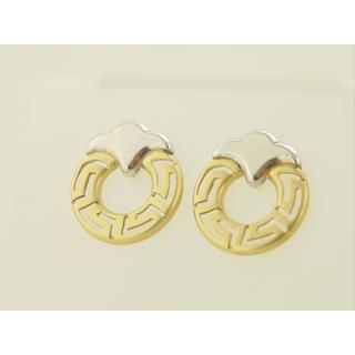 Gold 14k earrings Greek key ΣΚ 000375  Weight:4.3gr