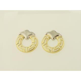 Gold 14k earrings Greek key ΣΚ 000376  Weight:3.9gr