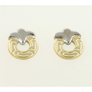 Gold 14k earrings Greek key ΣΚ 000377  Weight:3gr