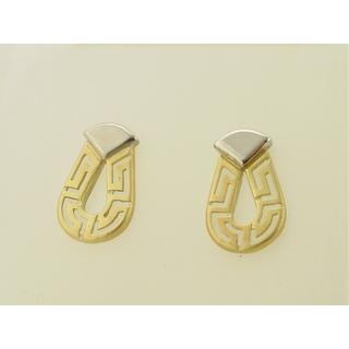 Gold 14k earrings Greek key ΣΚ 000380  Weight:2.8gr