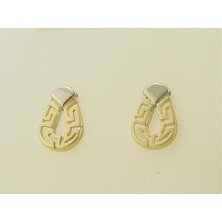 Gold 14k earrings Greek key ΣΚ 000382  Weight:2.2gr