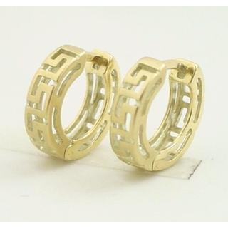 Gold 14k earrings Greek key ΣΚ 000386  Weight:3.02gr