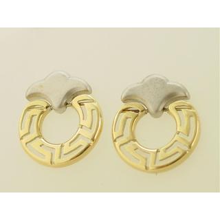 Gold 14k earrings Greek key ΣΚ 000391  Weight:5.7gr