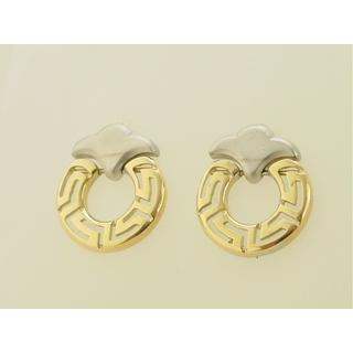 Gold 14k earrings Greek key ΣΚ 000392  Weight:3.9gr
