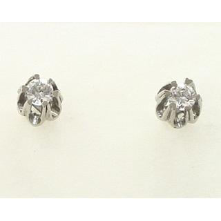 Gold 14k earrings with Zircon ΣΚ 000404  Weight:1.8gr