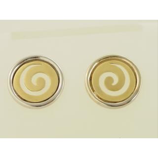 Gold 14k earrings Spiral ΣΚ 000409  Weight:4gr
