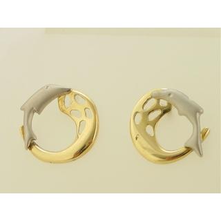 Gold 14k earrings Dolphin ΣΚ 000412  Weight:2.67gr