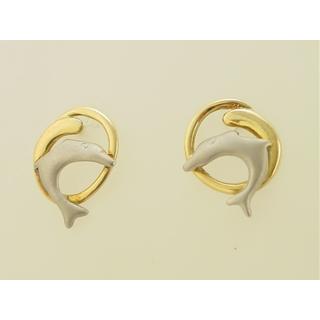 Gold 14k earrings Dolphin ΣΚ 000413  Weight:2.23gr