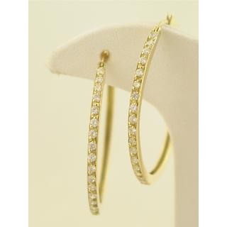 Gold 14k earrings with Zircon ΣΚ 000419  Weight:8.8gr