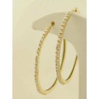 Χρυσά σκουλαρίκια Κ14 με ζιργκόν Μοντέρνα-Διάφορα ΣΚ 000420  Βάρος:10.54gr