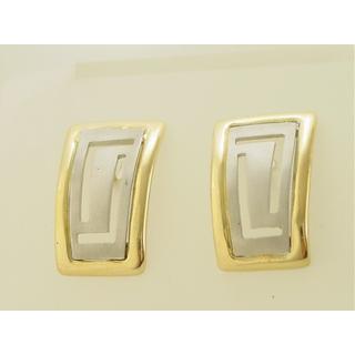 Gold 14k earrings Greek key ΣΚ 000426  Weight:5.5gr