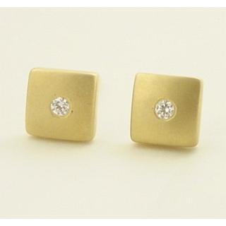 Gold 14k earrings with Zircon ΣΚ 000440  Weight:2.35gr