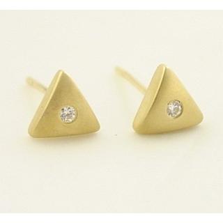 Gold 14k earrings with Zircon ΣΚ 000442  Weight:2.09gr