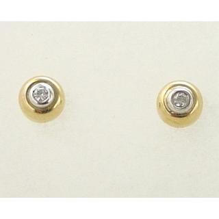 Χρυσά σκουλαρίκια Κ14 με ζιργκόν Μοντέρνα-Διάφορα ΣΚ 000451  Βάρος:1.83gr