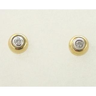 Gold 14k earrings with Zircon ΣΚ 000451  Weight:1.83gr