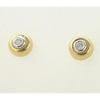 Χρυσά σκουλαρίκια Κ14 με ζιργκόν Μοντέρνα-Διάφορα ΣΚ 000452  Βάρος:1.9gr