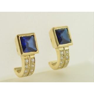 Gold 14k earrings with Zircon ΣΚ 000454  Weight:7.8gr