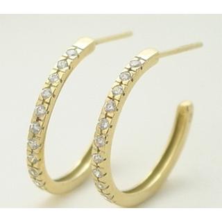 Gold 14k earrings with Zircon ΣΚ 000456  Weight:4.85gr