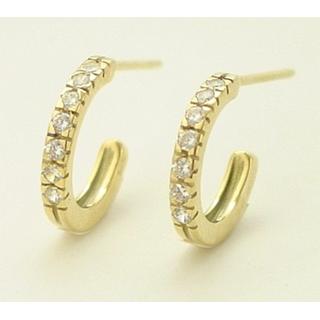 Gold 14k earrings with Zircon ΣΚ 000457  Weight:3.08gr