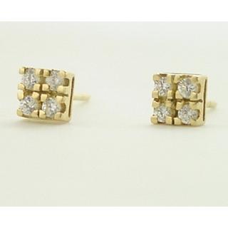 Gold 14k earrings with Zircon ΣΚ 000458  Weight:1.8gr