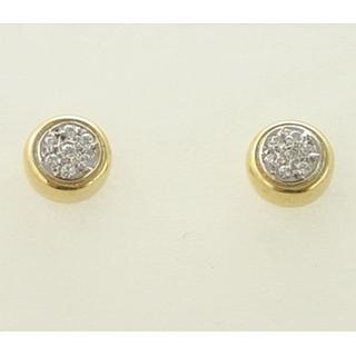 Χρυσά σκουλαρίκια Κ14 με ζιργκόν Μοντέρνα-Διάφορα ΣΚ 000462  Βάρος:2.41gr