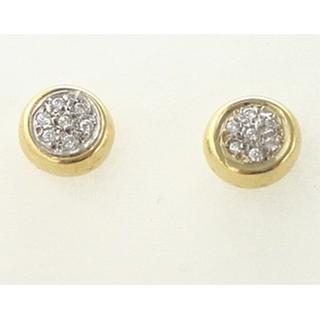 Χρυσά σκουλαρίκια Κ14 με ζιργκόν Μοντέρνα-Διάφορα ΣΚ 000463  Βάρος:3.21gr