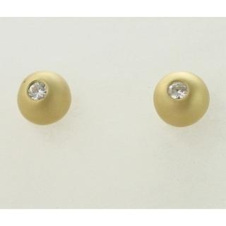 Gold 14k earrings with Zircon ΣΚ 000485  Weight:1.94gr