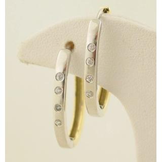 Gold 14k earrings with Zircon ΣΚ 000499  Weight:5.09gr