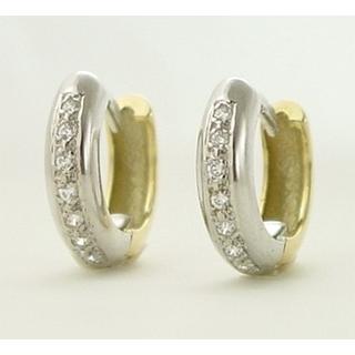 Gold 14k earrings with Zircon ΣΚ 000507  Weight:4.12gr