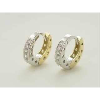 Gold 14k earrings with Zircon ΣΚ 000509  Weight:5.56gr