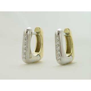 Gold 14k earrings with Zircon ΣΚ 000511  Weight:5.46gr