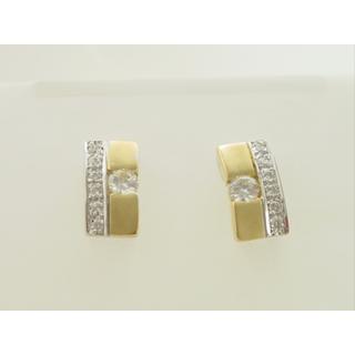 Gold 14k earrings with Zircon ΣΚ 000519  Weight:4gr