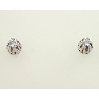 Gold 14k earrings with Zircon ΣΚ 000522  Weight:1.6gr