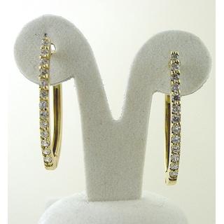 Χρυσά σκουλαρίκια Κ14 με ζιργκόν Μοντέρνα-Διάφορα ΣΚ 000525  Βάρος:4.79gr
