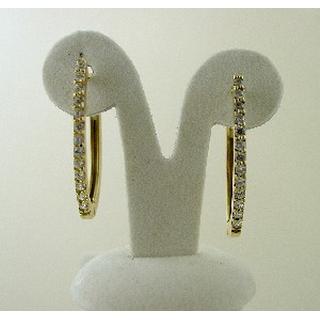 Gold 14k earrings with Zircon ΣΚ 000526  Weight:7.02gr