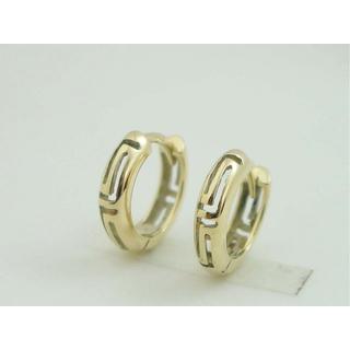 Gold 14k earrings Greek key ΣΚ 000530  Weight:3.06gr