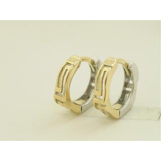 Gold 14k earrings Greek key ΣΚ 000537  Weight:3.22gr
