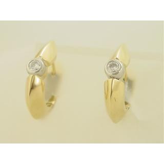 Gold 14k earrings with Zircon ΣΚ 000541  Weight:7.62gr