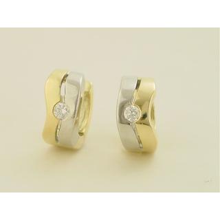 Gold 14k earrings with Zircon ΣΚ 000542  Weight:7.9gr