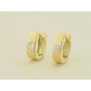 Gold 14k earrings with Zircon ΣΚ 000544  Weight:4.37gr