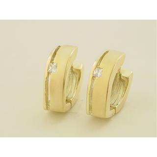 Gold 14k earrings with Zircon ΣΚ 000545  Weight:8.23gr