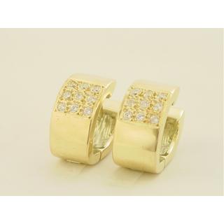 Gold 14k earrings with Zircon ΣΚ 000548  Weight:8.81gr