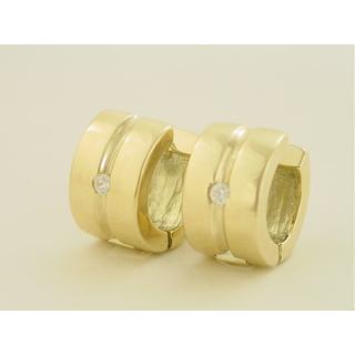 Χρυσά σκουλαρίκια Κ14 με ζιργκόν Μοντέρνα-Διάφορα ΣΚ 000549  Βάρος:12.06gr