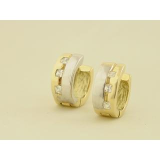 Gold 14k earrings with Zircon ΣΚ 000551  Weight:9.36gr