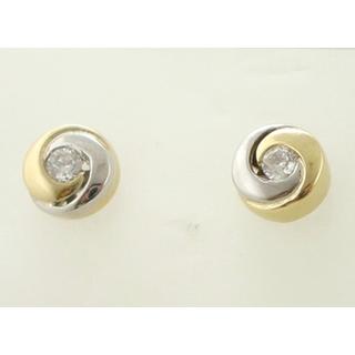 Χρυσά σκουλαρίκια Κ14 με ζιργκόν Μοντέρνα-Διάφορα ΣΚ 000552  Βάρος:5.3gr