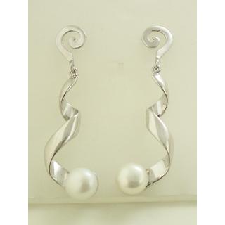 Gold 14k earrings with Pearls ΣΚ 000558  Weight:10.78gr